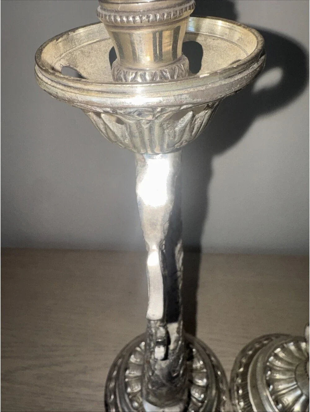Hollywood Regency Style Silver Plated Dolphin Koi Fish Tall Candle Holders 16 in